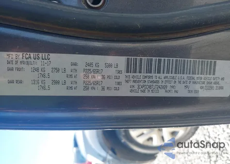 2018 Dodge Journey Se из США, поврежденный, VIN 3C4PDCAB7JT242020